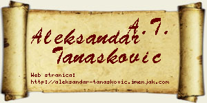 Aleksandar Tanasković vizit kartica